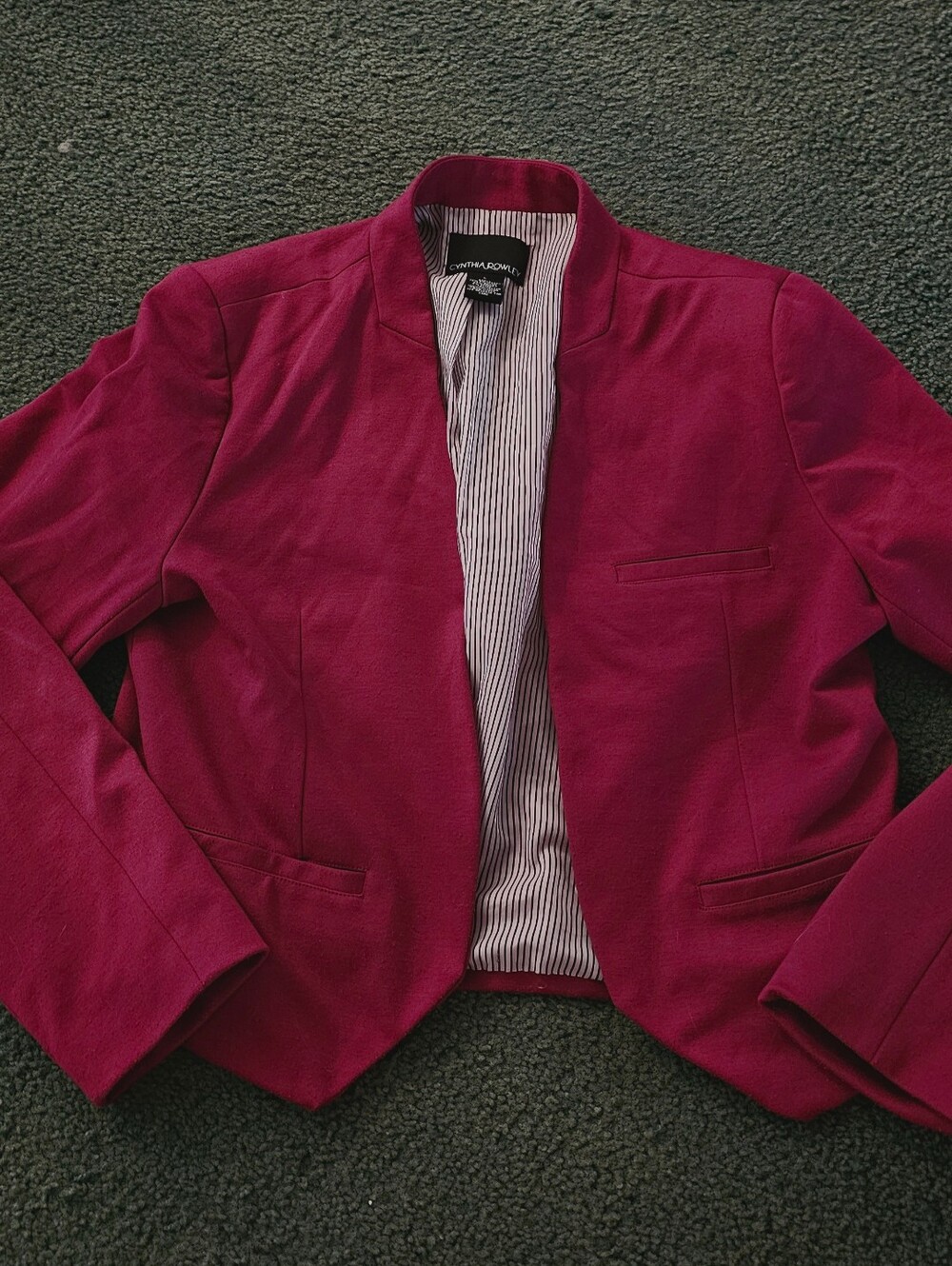 Cynthia Rowley Raspberry Open-Front Blazer
